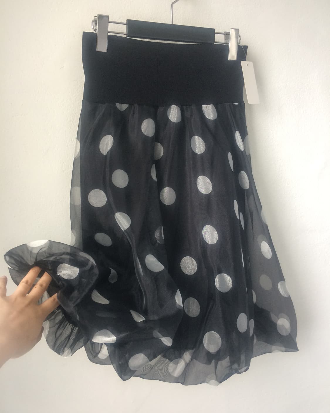 Dot pattern balloon fit midi skirt 상품이미지2
