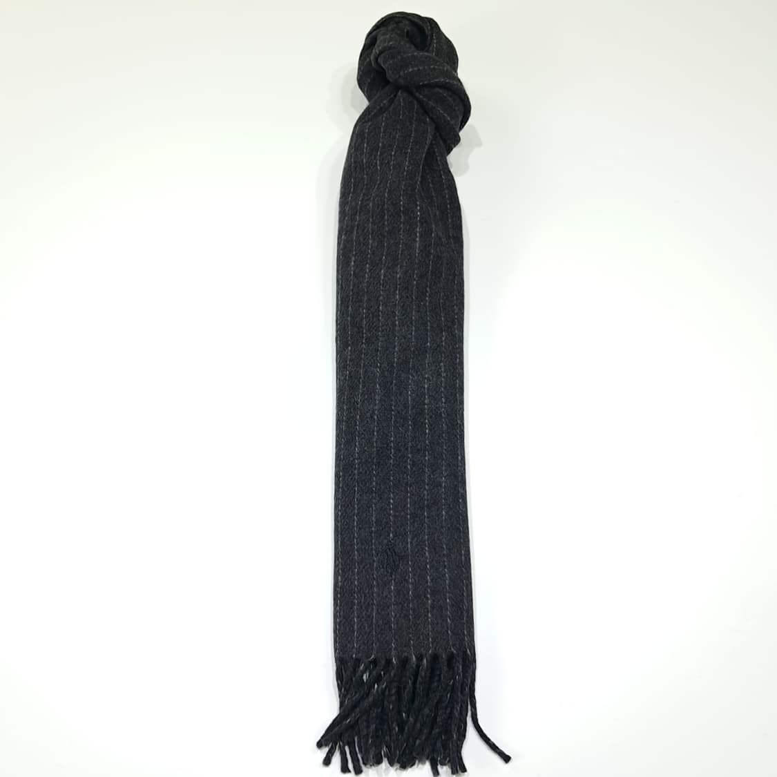 MX548 폴로 90s 이태리판 램스울 핀스트라이프 차콜 머플러 목도리 상품이미지5