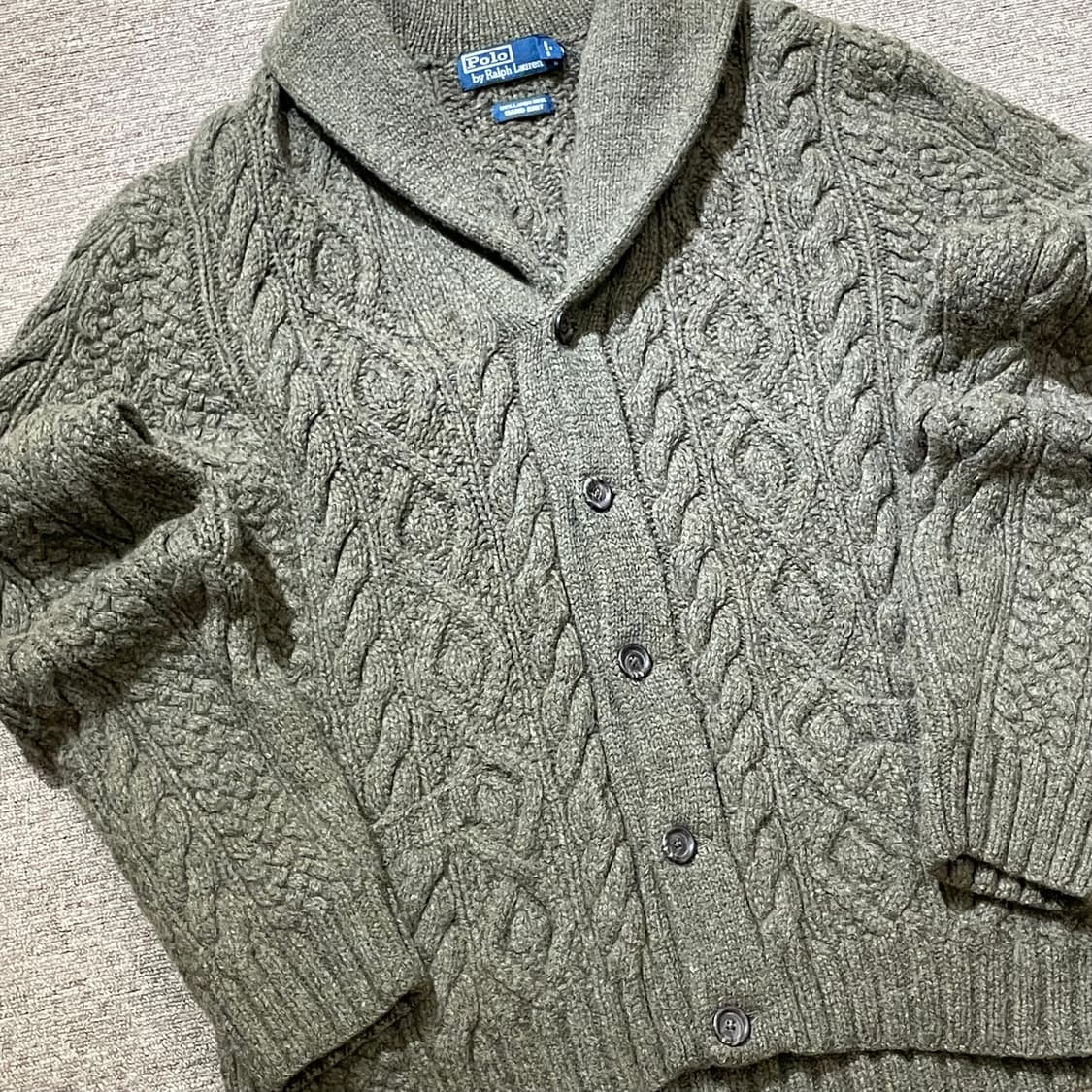 (XXL) POLO 폴로 랄프로렌 숄 카라 케이블 니트 가디건 상품이미지6