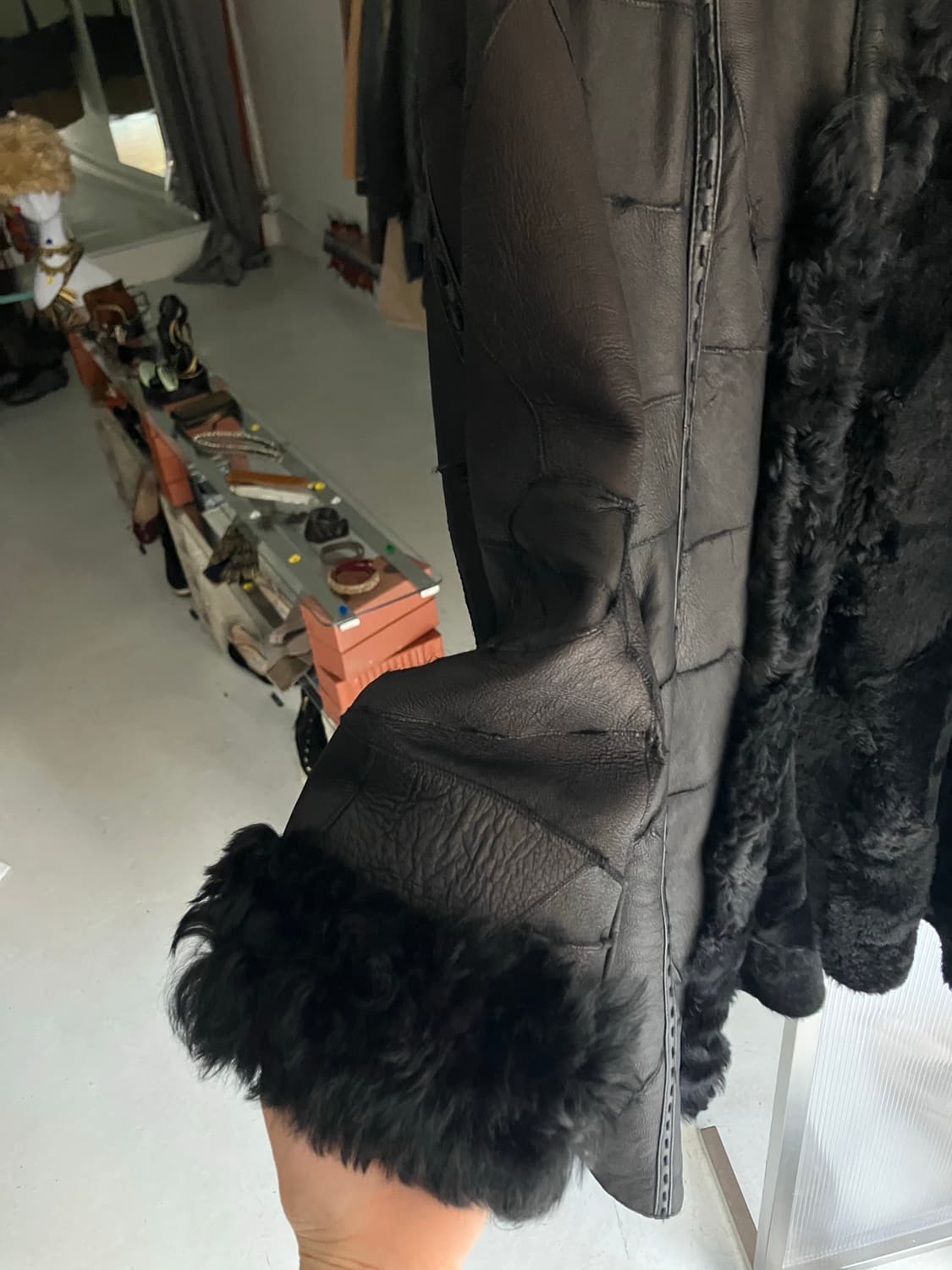 롱 레더 무스탕코트 상품이미지4