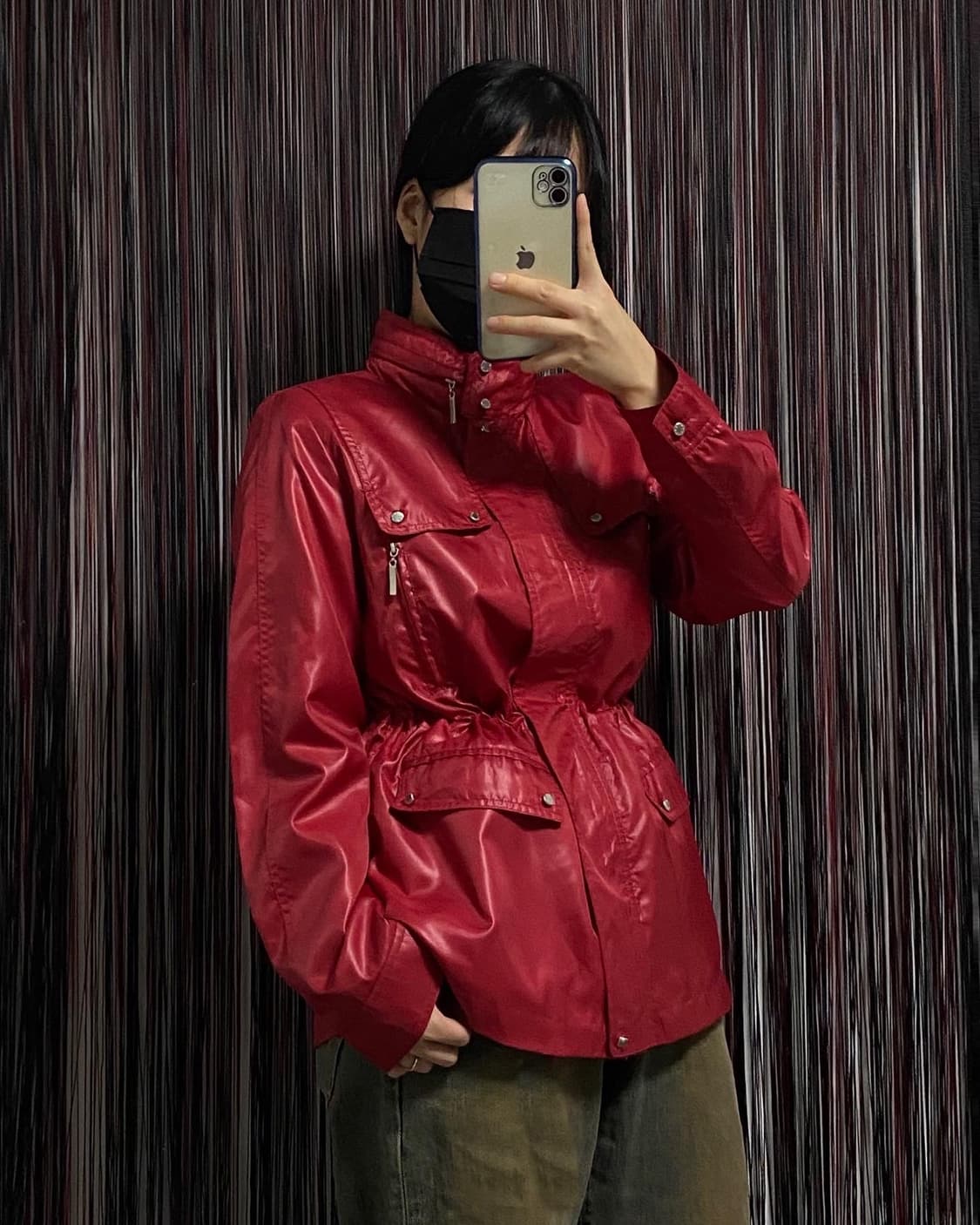 Japan)레드 하이넥 나일론 윈드브레이커 ✔️𝙎 상품이미지2