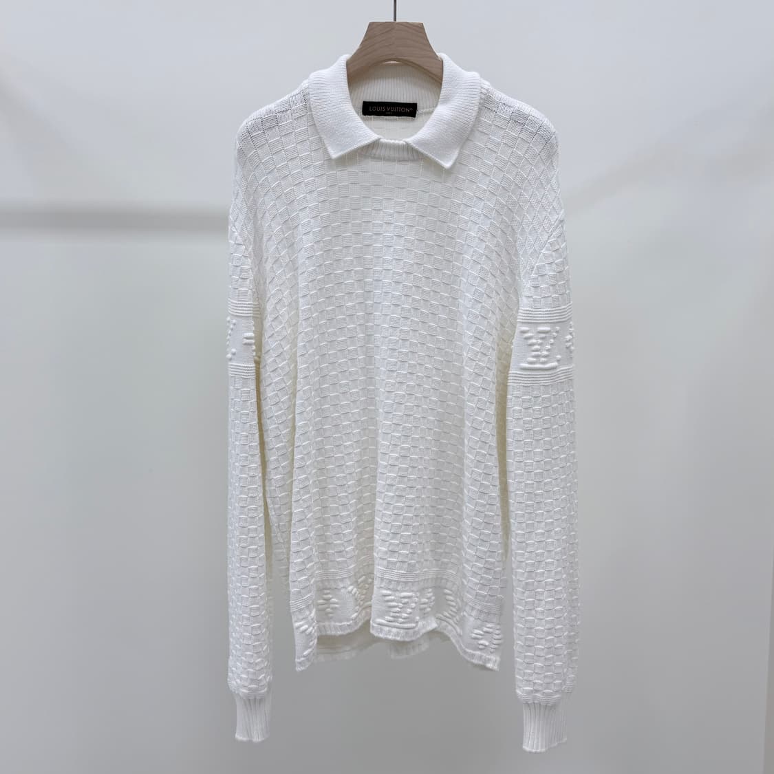 [S+급/2XL] 루이비통 다미에 풀 오버 니트 화이트 상품이미지1