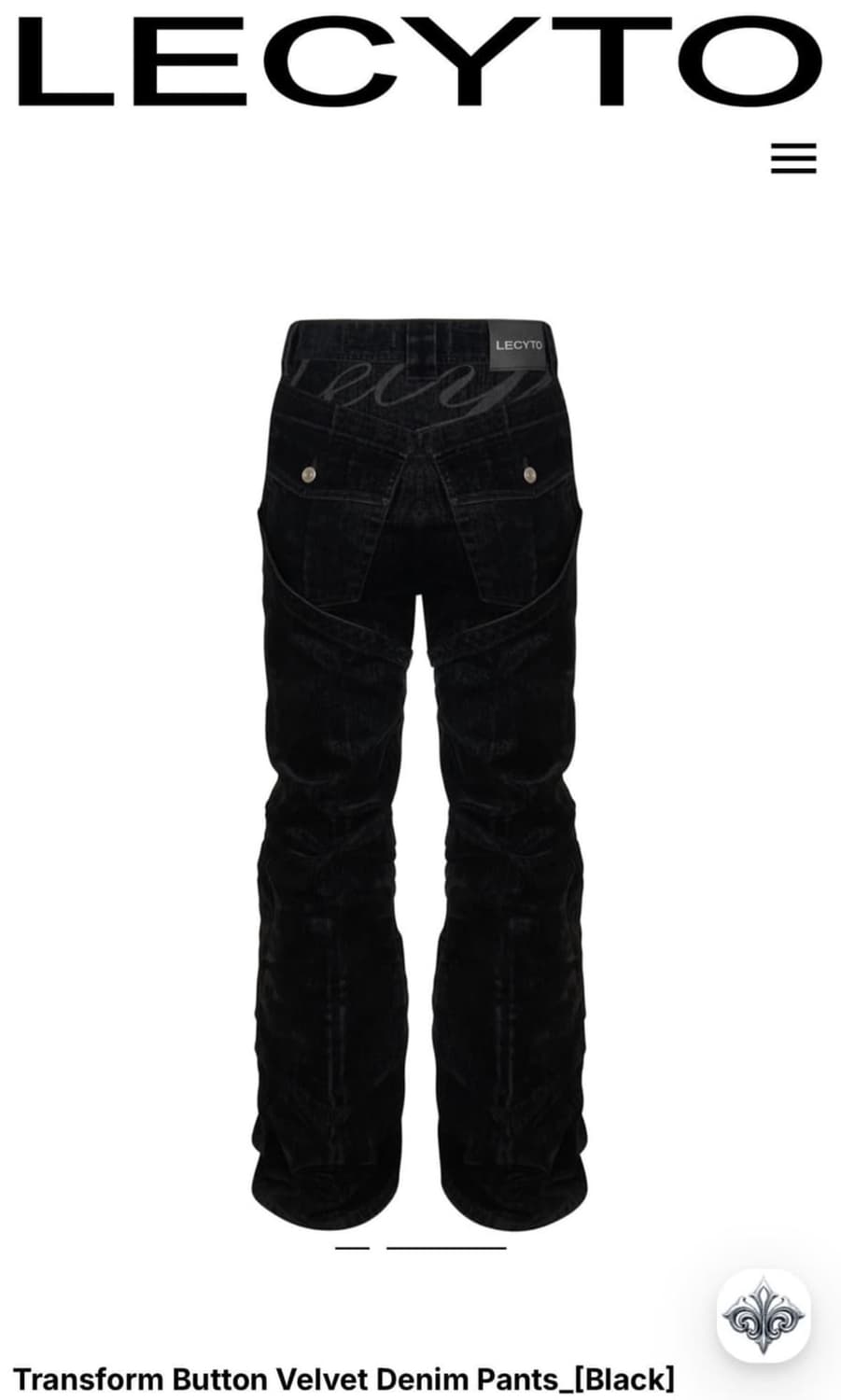 Lecyto Velvet Denim Pants [Black] 상품이미지2
