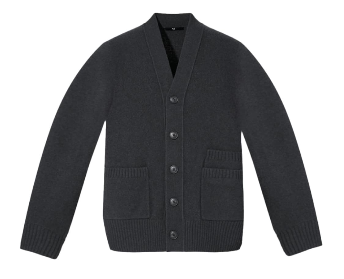 [L] 유니클로 질샌더 램스울 브이넥 가디건 그레이 상품이미지1