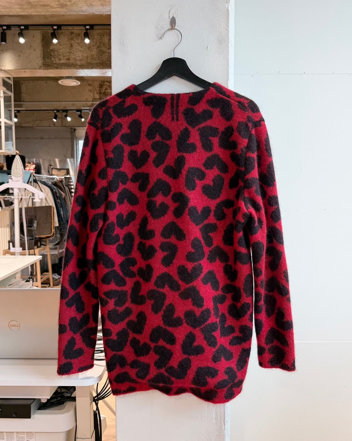 생로랑 레드 하트 레오파드 모헤어 가디건  상품이미지7