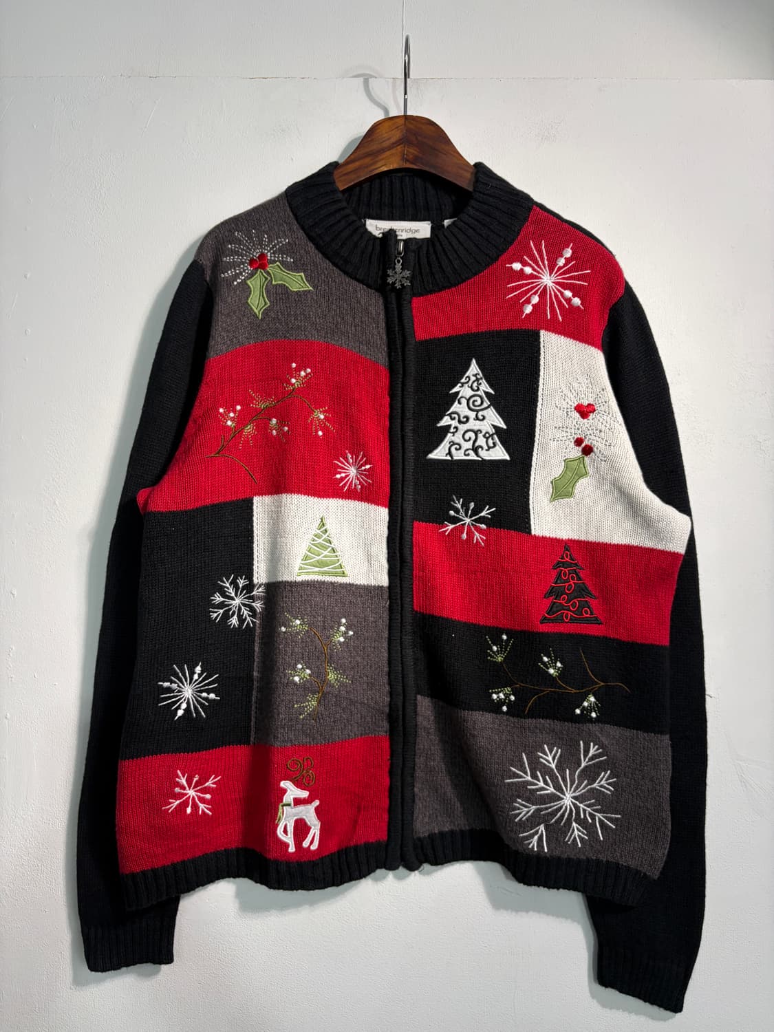 U.S.A. 크리스마스 어글리니트 라미&코튼 집업 L 상품이미지1