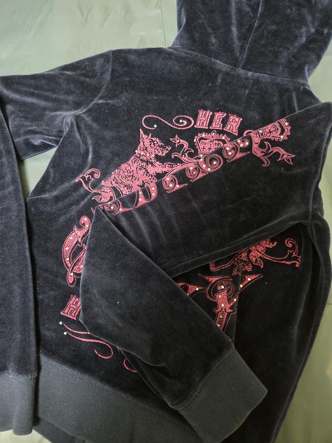 쥬시꾸뛰르 네이비핑크 후드집업 상품이미지2