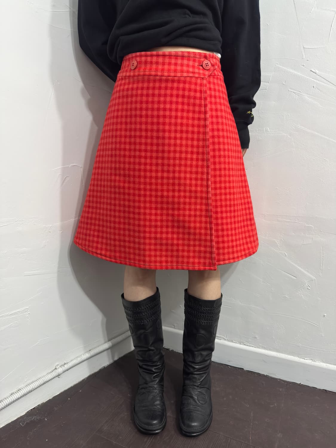 reversible check midi skirt 상품이미지4
