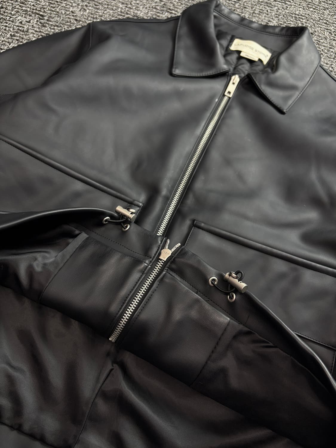 라퍼지스토어 비건 레더 패디드 해링턴자켓 1678 상품이미지3