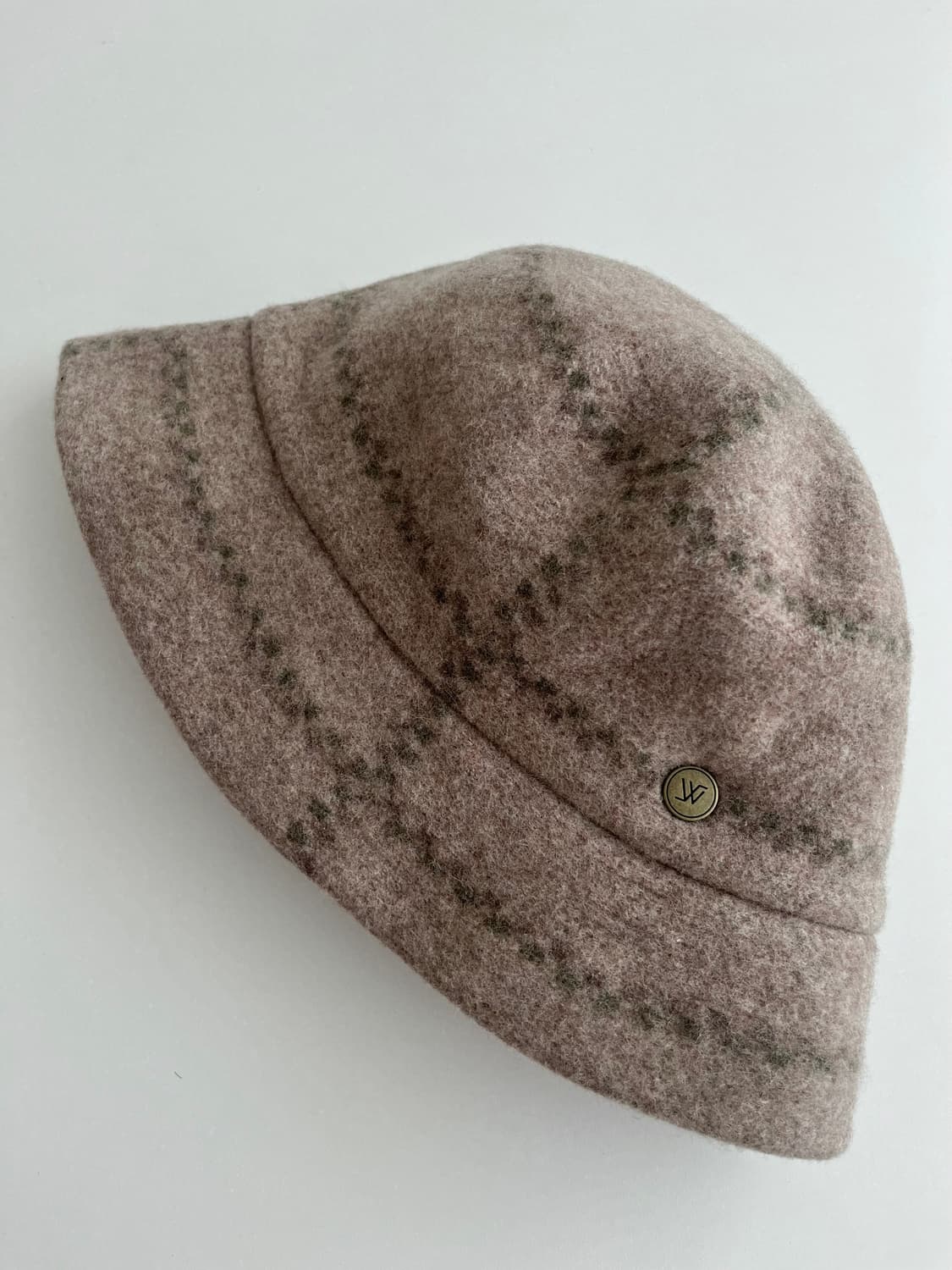 F) 화이트샌즈 울 체크 버킷햇 살루잇 베이지 상품이미지1