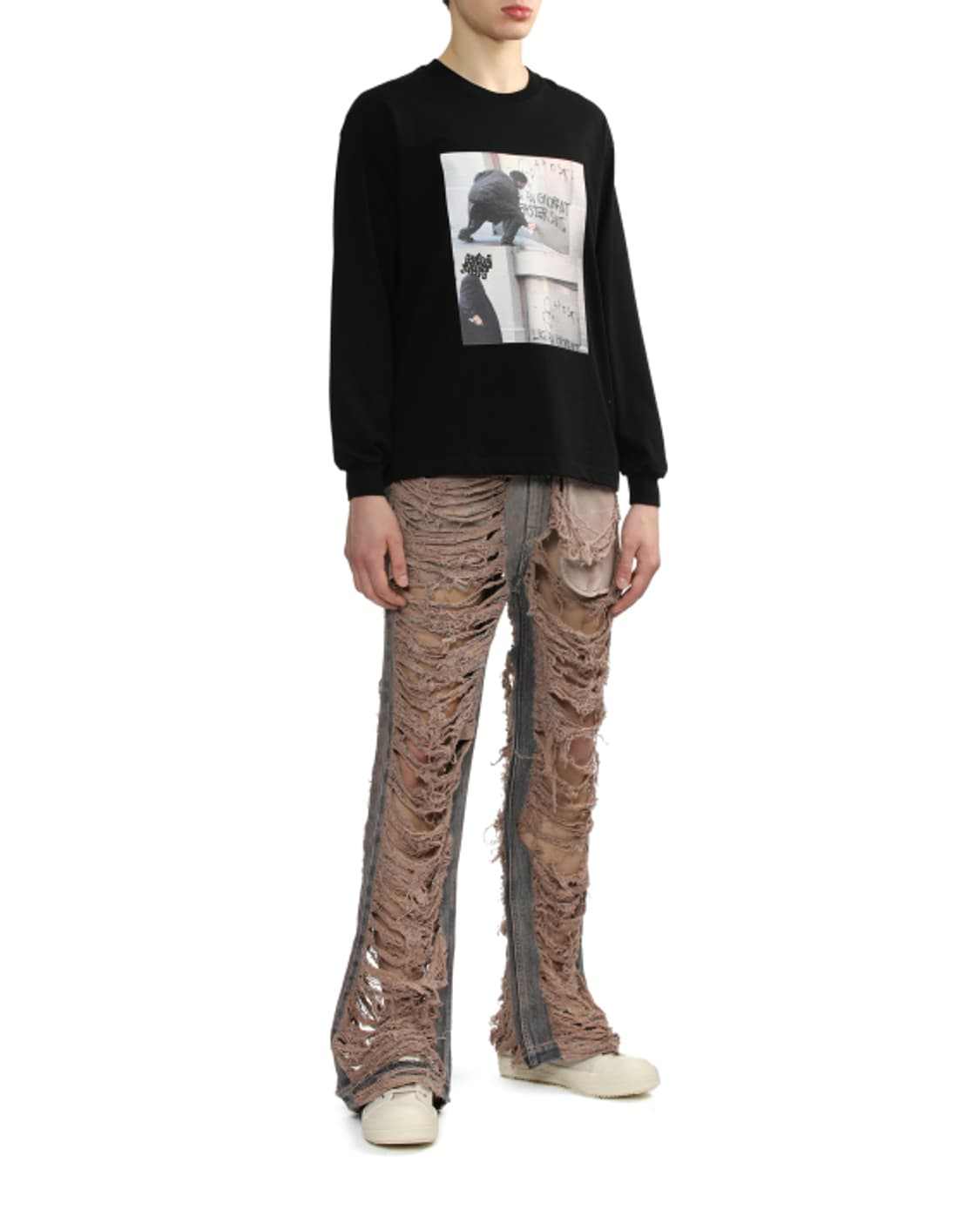 새상품 릭오웬스 다크쉐도우 블루 디스트레스 플레어진 30size 상품이미지4