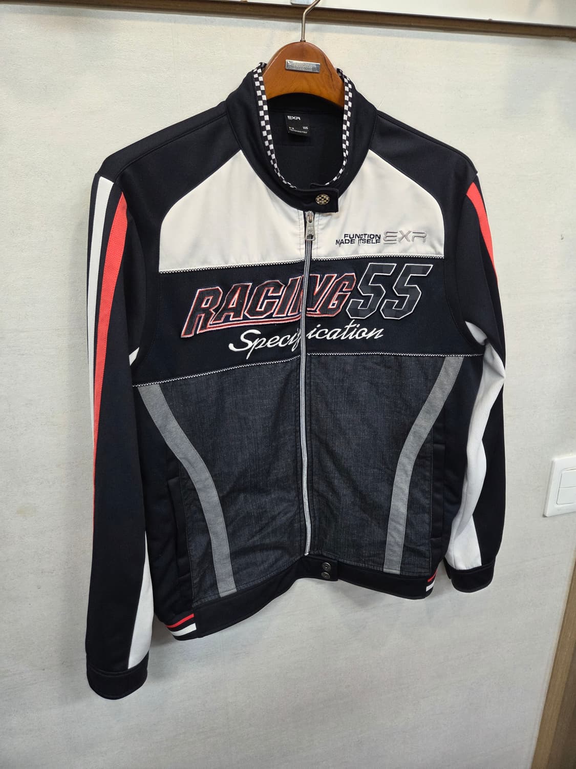 Exr 빈티지 레이싱 데님 져지 집업자켓 xl 상품이미지4