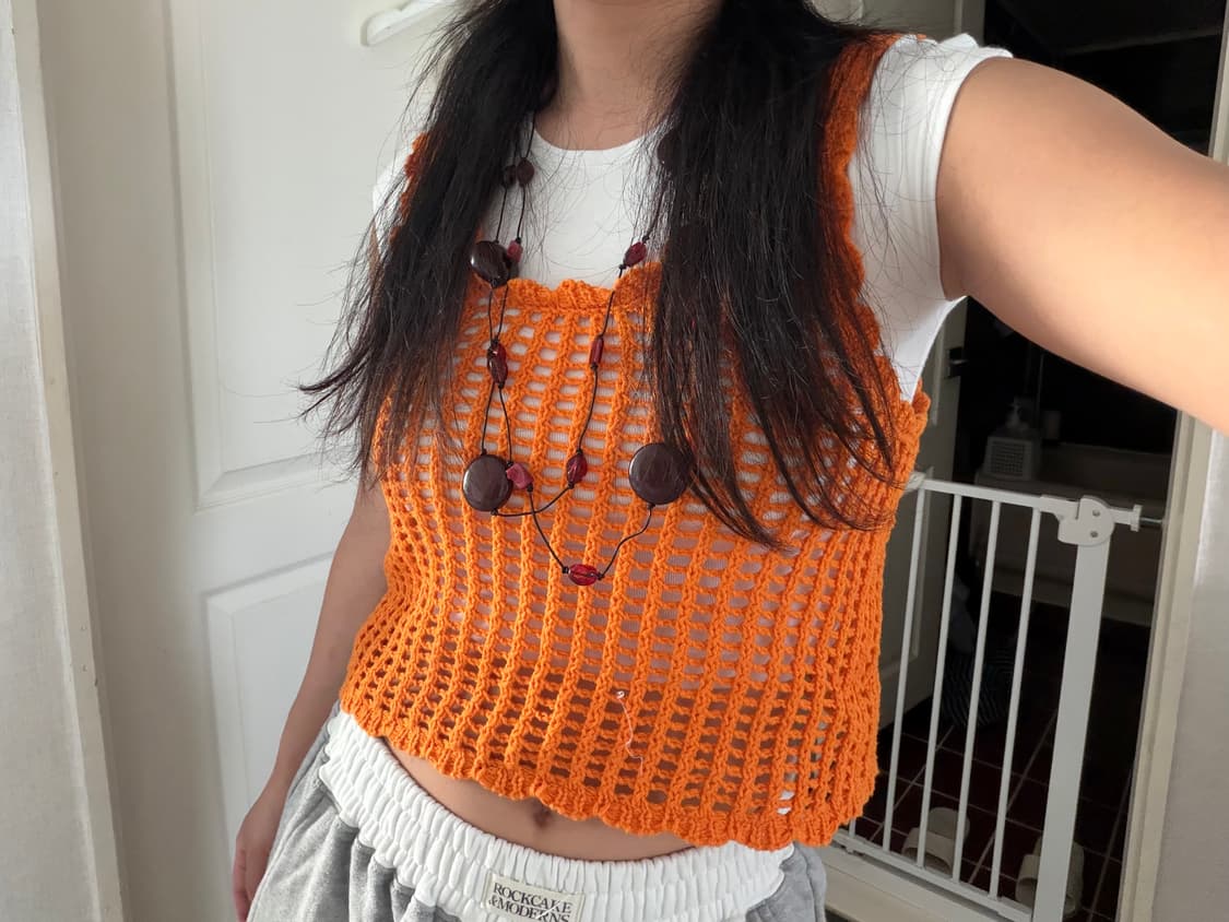 vintage orange kint sleeveless  상품이미지6