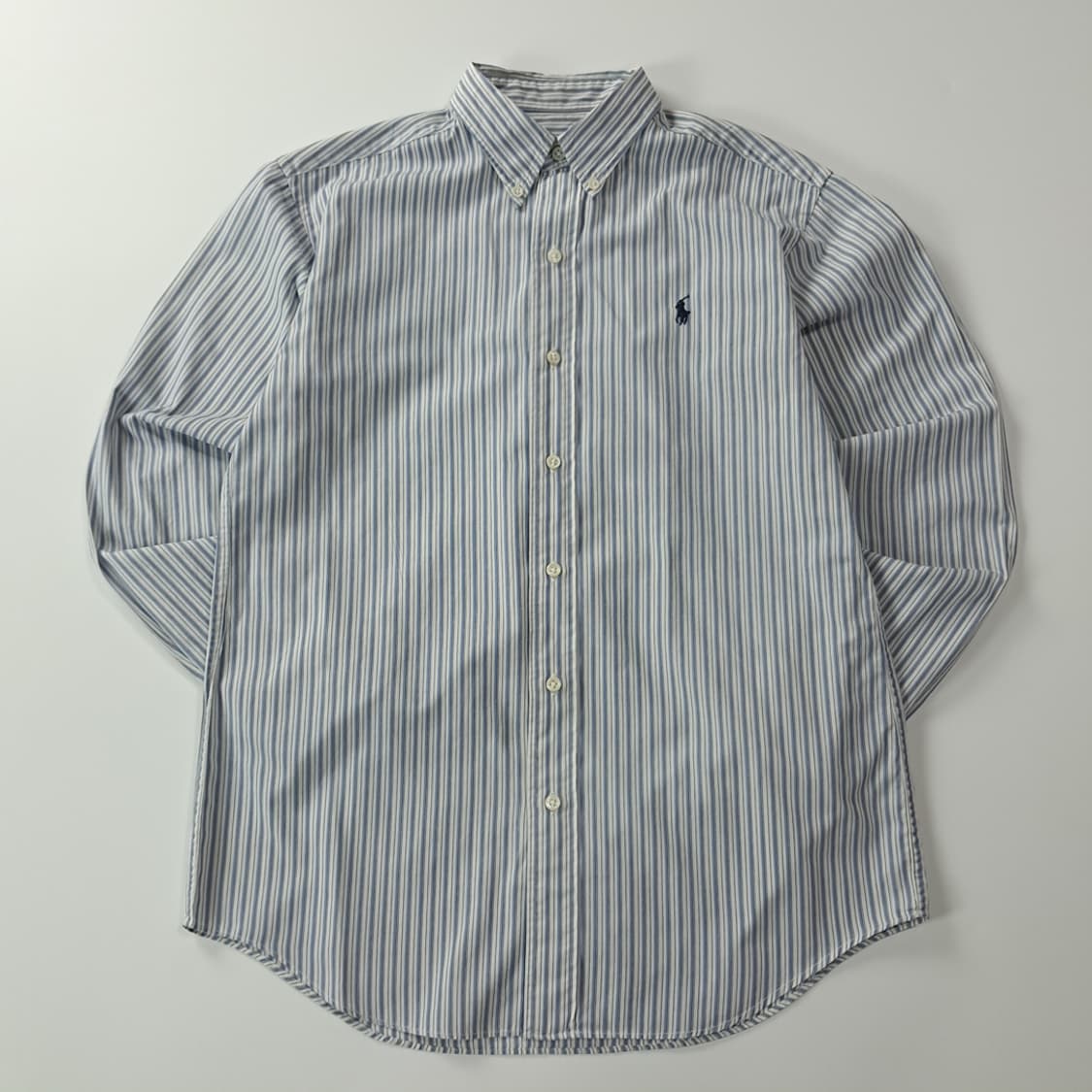 CK303 S 폴로 90s 일본판 소프트블루 스트라이프 셔츠 남방 상품이미지1