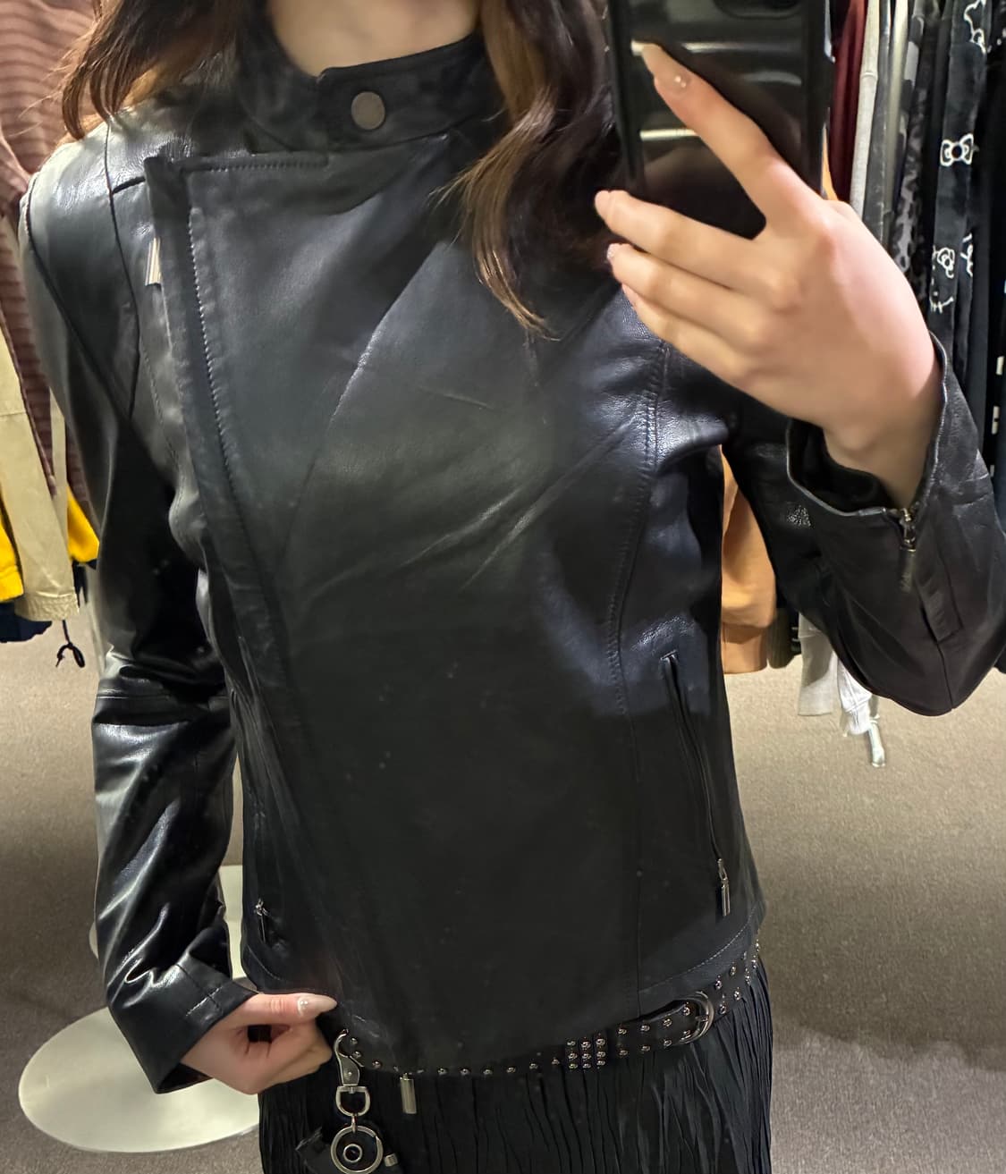 28)Max Mara 막스마라 여성 2way 지퍼 가죽 자켓 상품이미지1