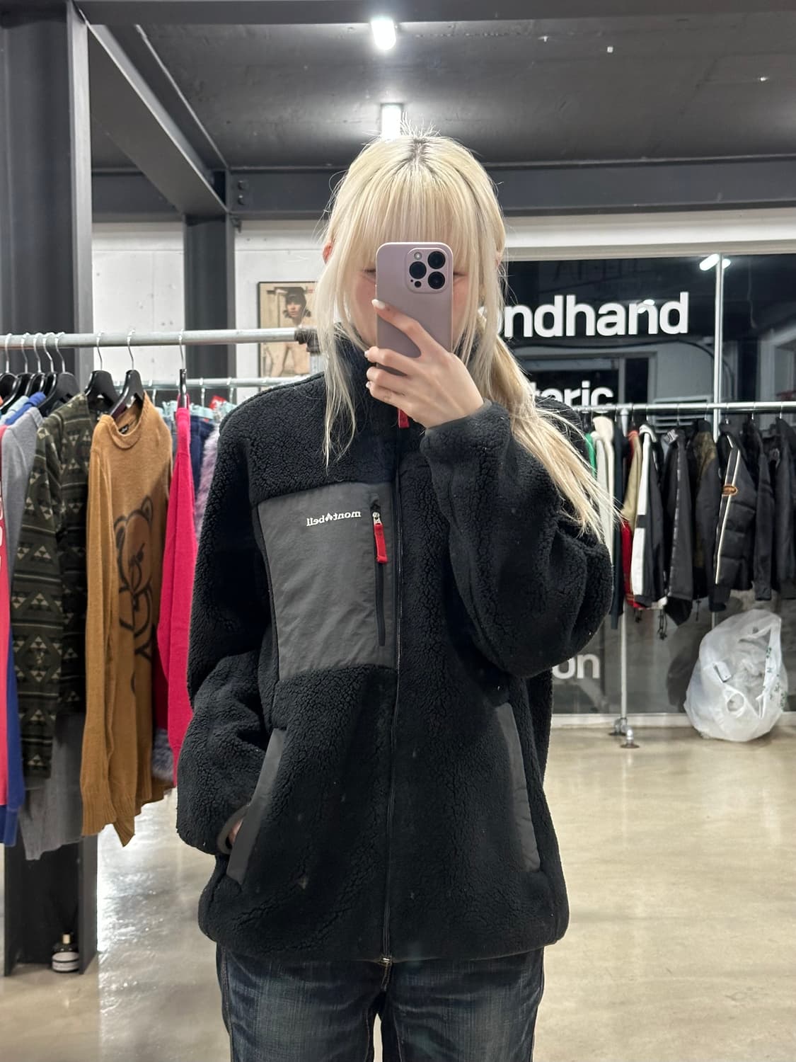 몽벨 블랙 플리스 집업 자켓 상품이미지3