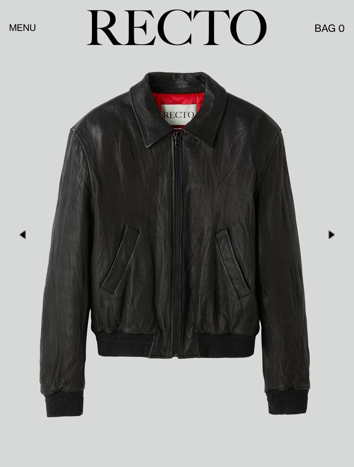 렉토 벤 크링클 레더 점퍼 가죽 자켓 블랙 상품이미지1
