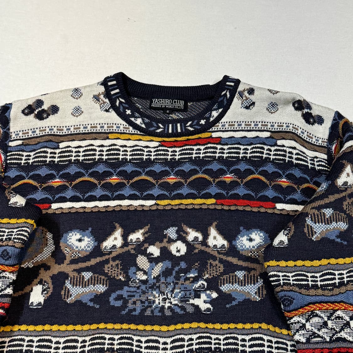 L) YASHIRO CLUB 패턴 니트 쿠지맛 상품이미지3
