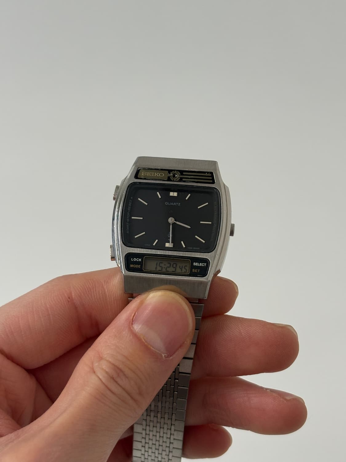 1980s Black Dial Square Ana Digi Quartz 상품이미지2