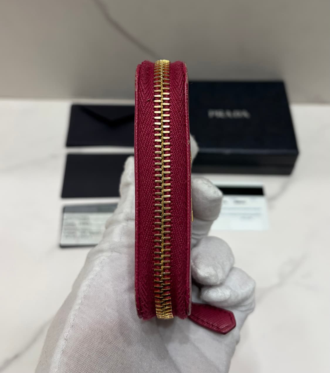 [정품] 프라다 사피아노 핑크 동전지갑  상품이미지5