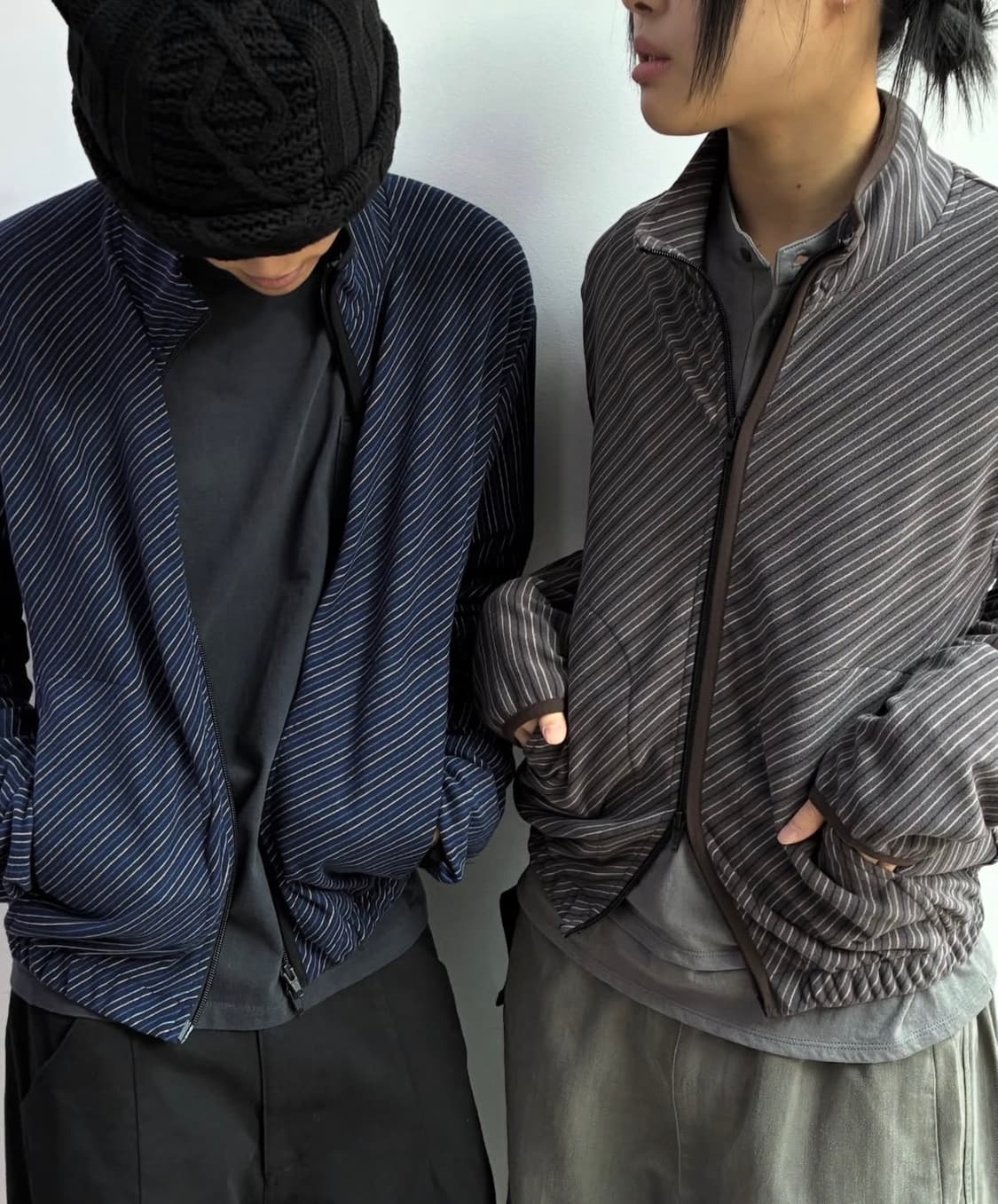 [3,4] 해칭룸 Slash Cardigan Brown Charcoal 상품이미지3