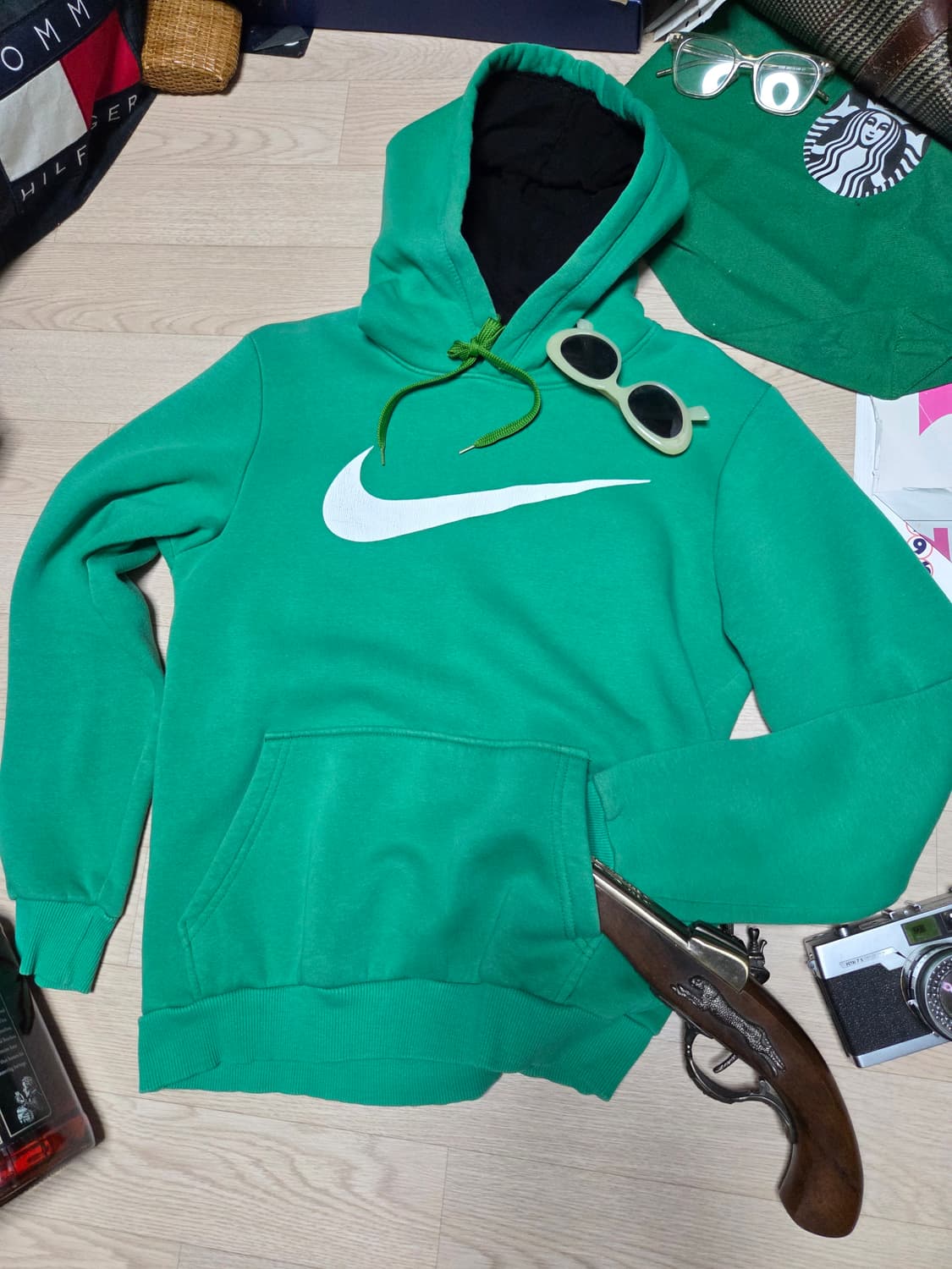 NIKE 스우시 후드 그린  상품이미지1