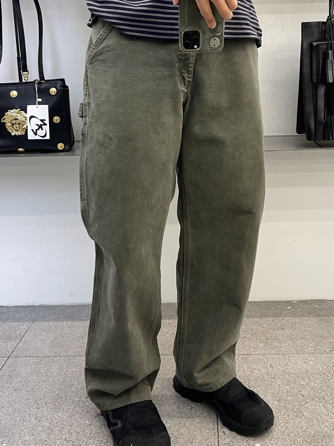 칼하트 B11 모스 캔버스 카펜터 팬츠 상품이미지2