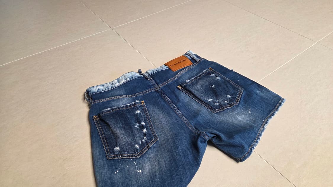 Dsquared2 디스퀘어드  워싱 와이드 데님 반바지 상품이미지3