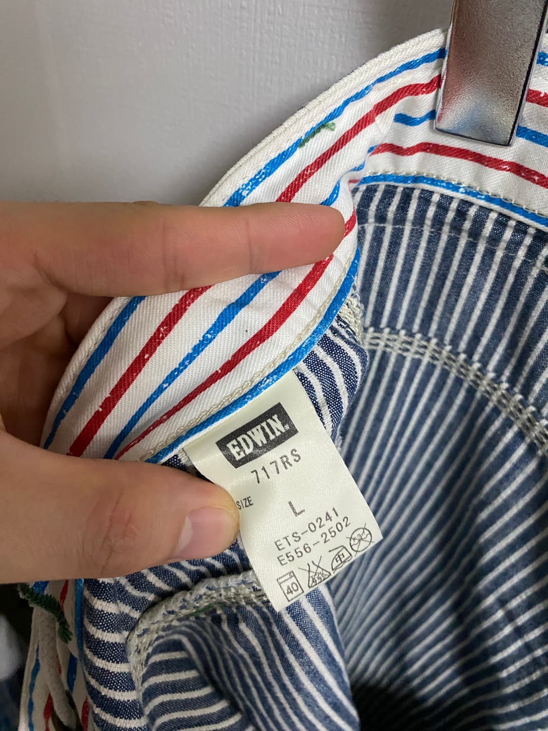 (36)에드윈 재팬메이드 덩가리핏 히코리 스트라이프 워크 팬츠 상품이미지4