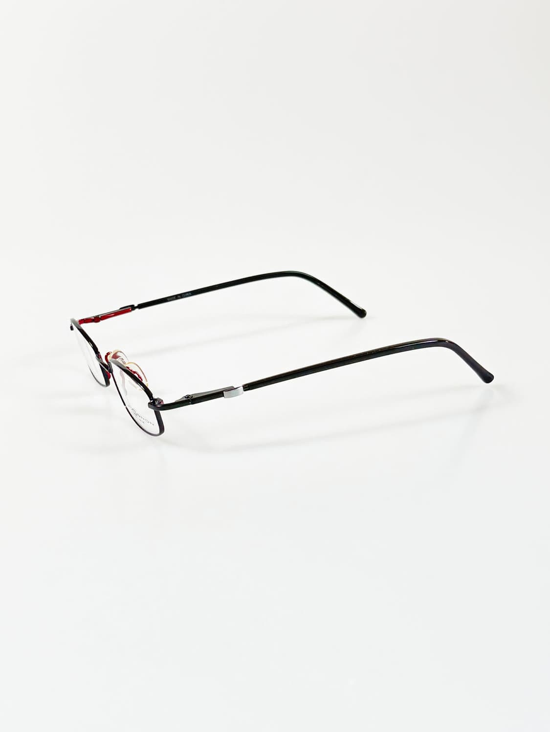 90s CHEVIGNON 블랙메탈 슬림 스퀘어 빈티지 안경 상품이미지3