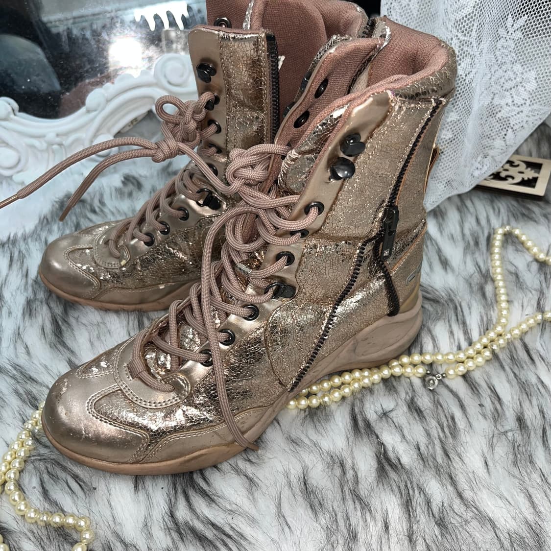 빈티지 골드 복서 스니커즈 상품이미지2