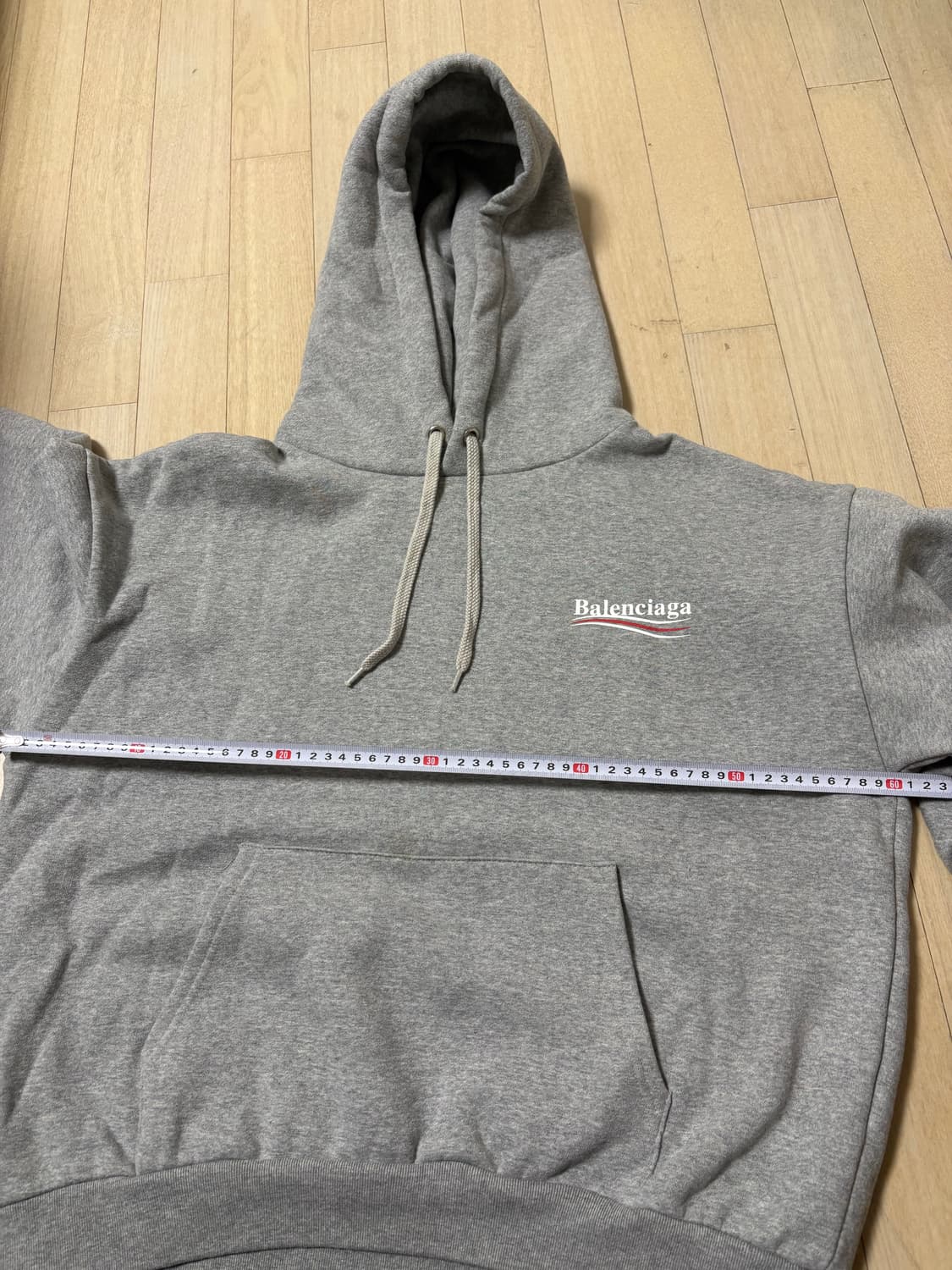 발렌시아가 웨이브 로고 후드티 그레이 상품이미지7