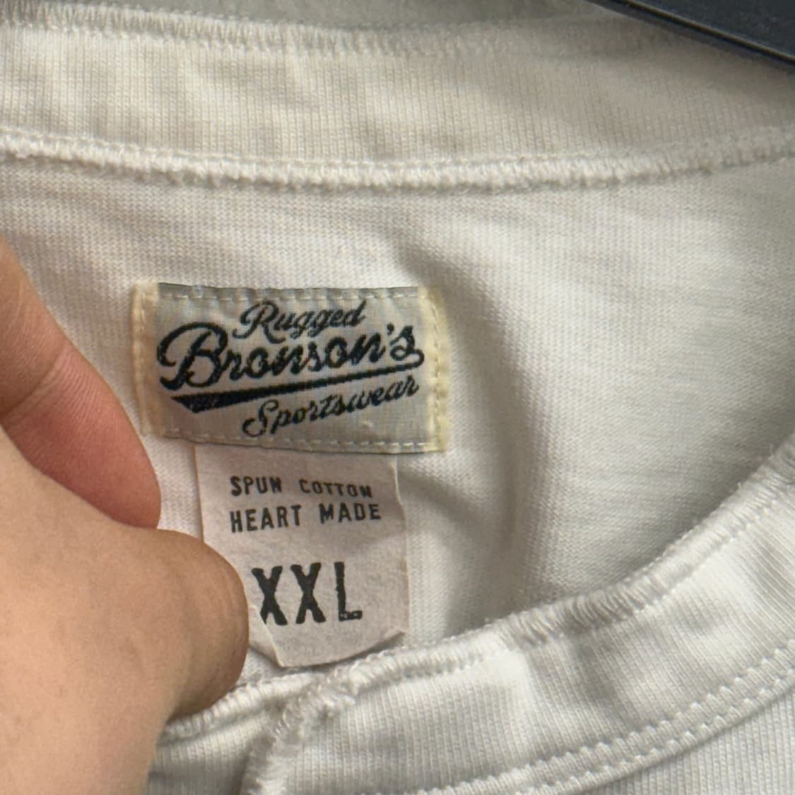 브론슨 헨리넥 반팔 티셔츠 화이트 XXL 상품이미지2