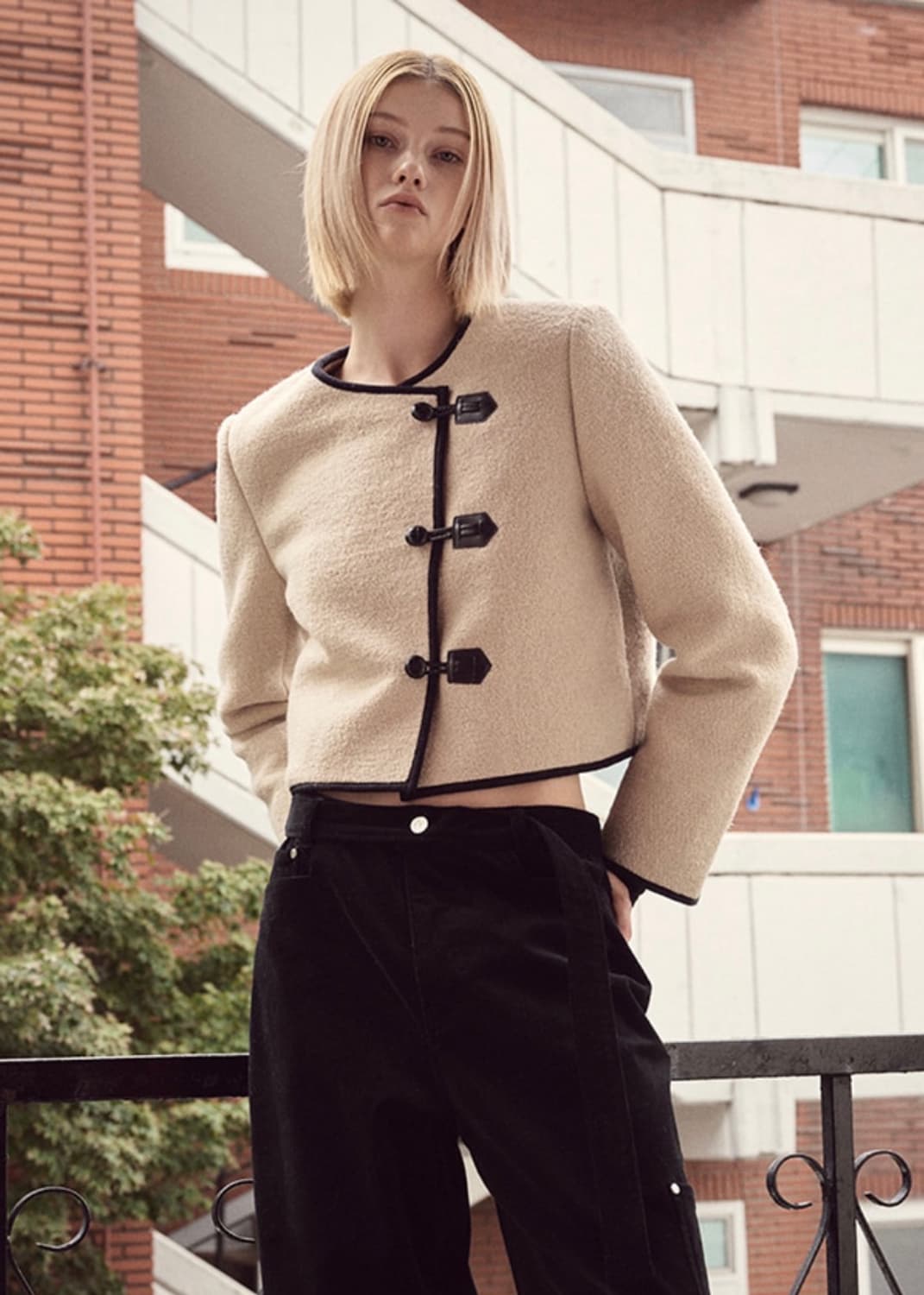 에트몽 ETMON Curling Tweed Wool Jacket 베이지 상품이미지3