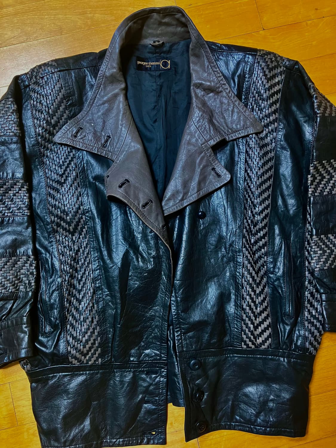 80s 빈티지 아방가르드 레더자켓 상품이미지1