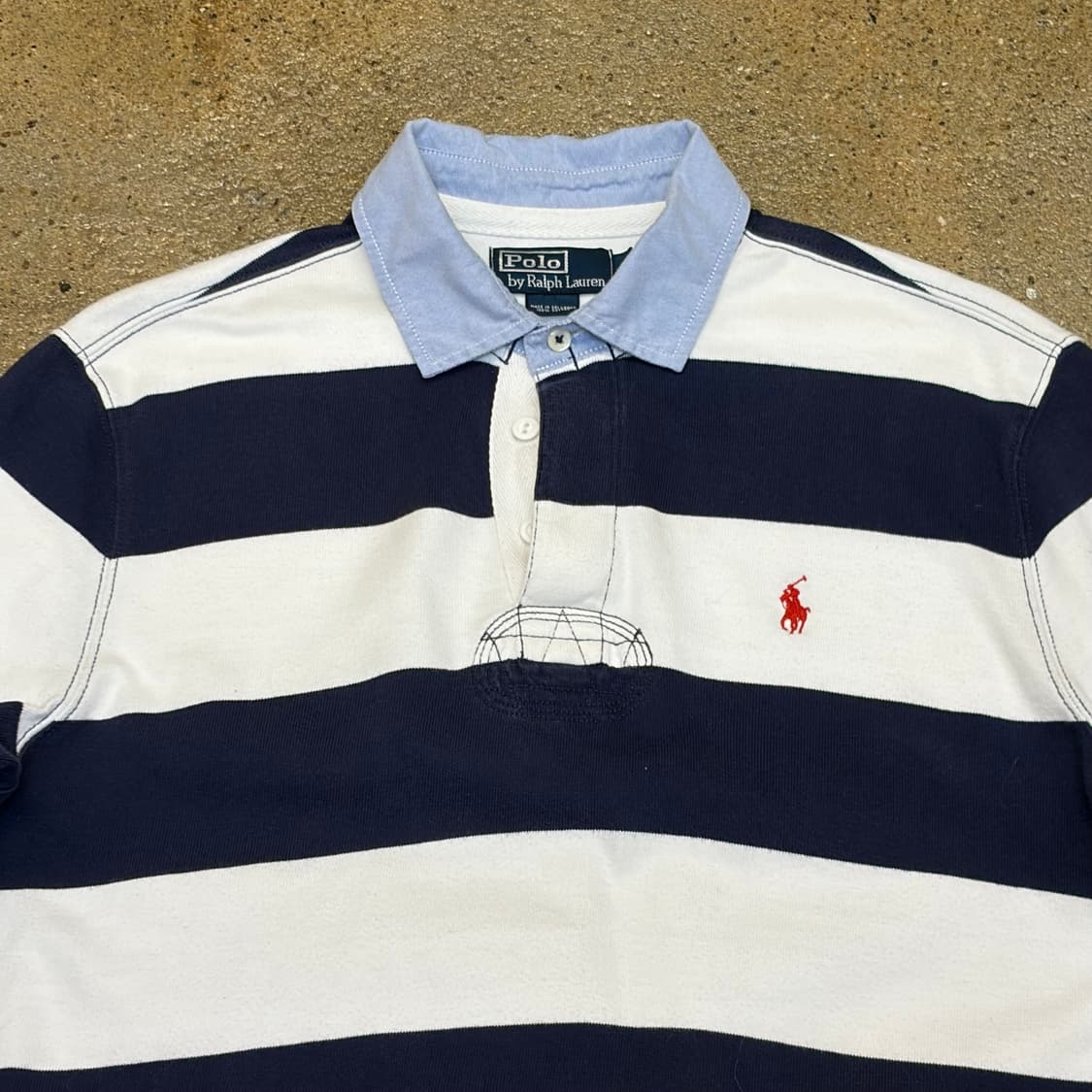 레어 00s 미국 빈티지 폴로랄프로렌 스트라이프 럭비티 카라티 상품이미지3