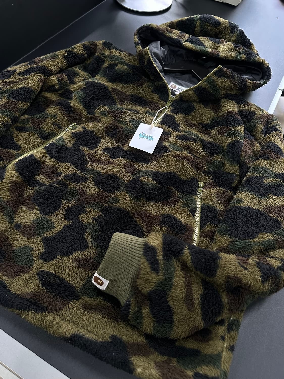 베이프 1st camo 녹계 플리스 후드아노락  상품이미지4