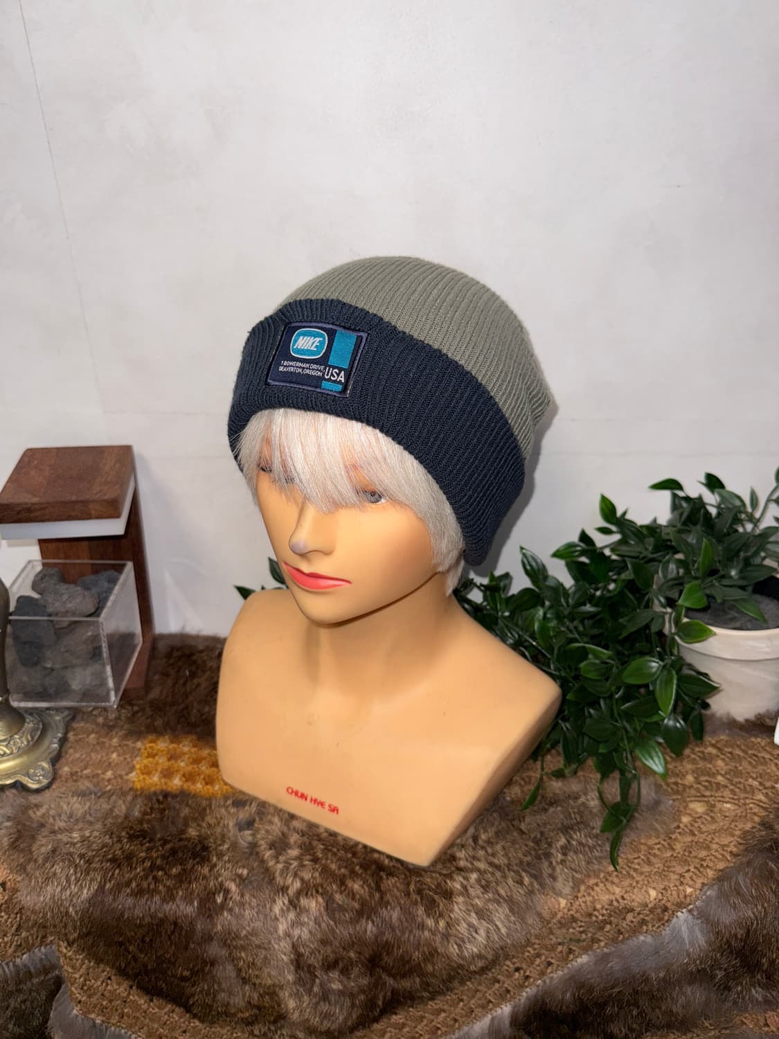 NIKE gray navy reversible beanie  상품이미지3