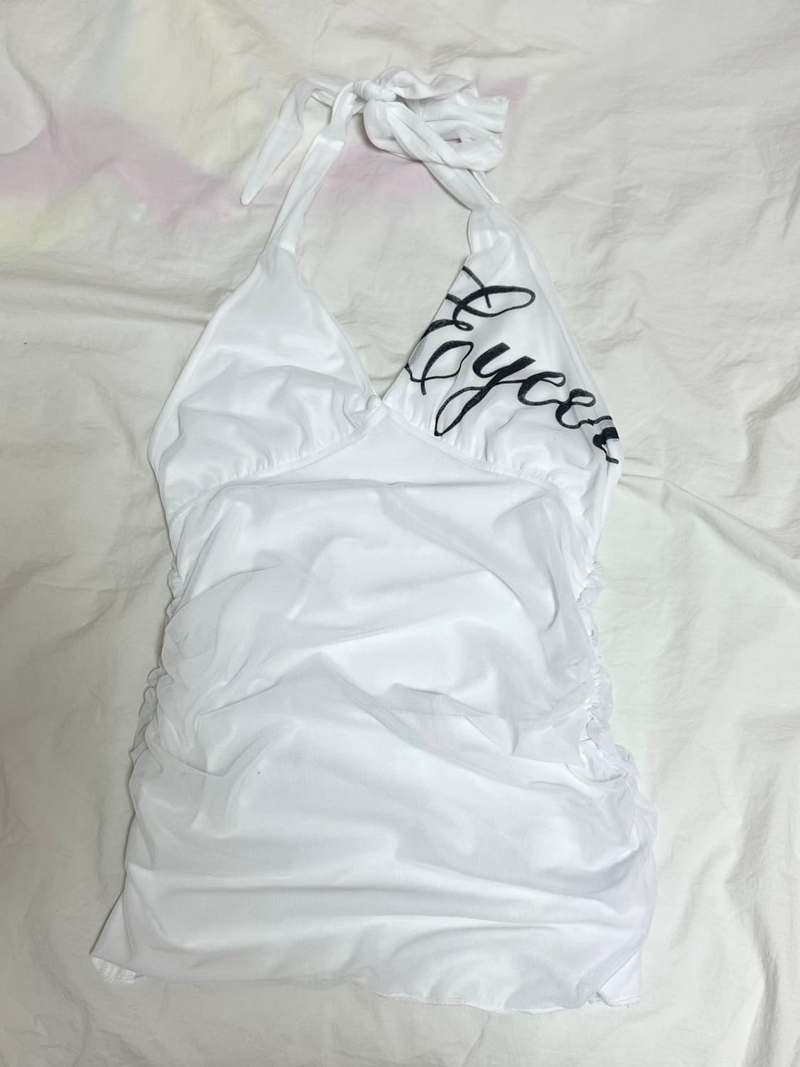 Eyeer script logo halter neck top no 상품이미지4