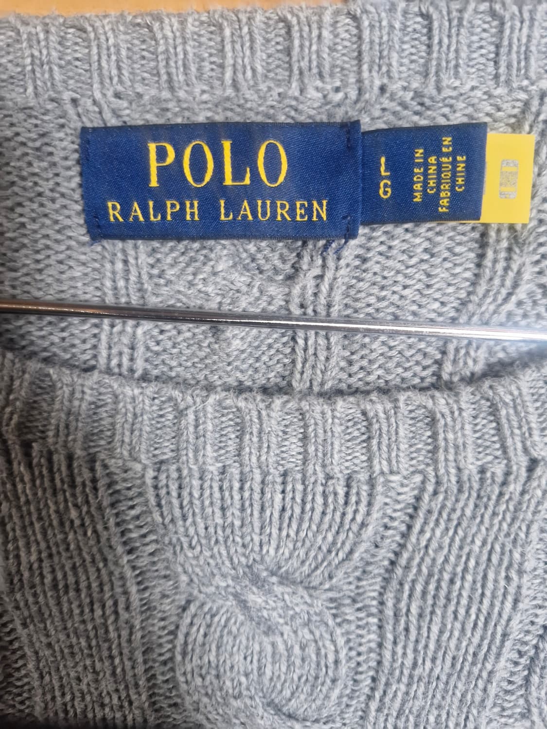 폴로 랄프로렌 케이블 니트 그레이 L 상품이미지2