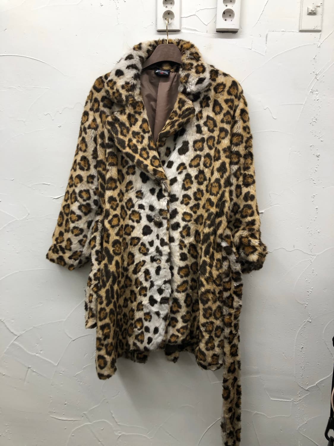 일본 생산 레오파드 퍼 로브 코트 상품이미지1