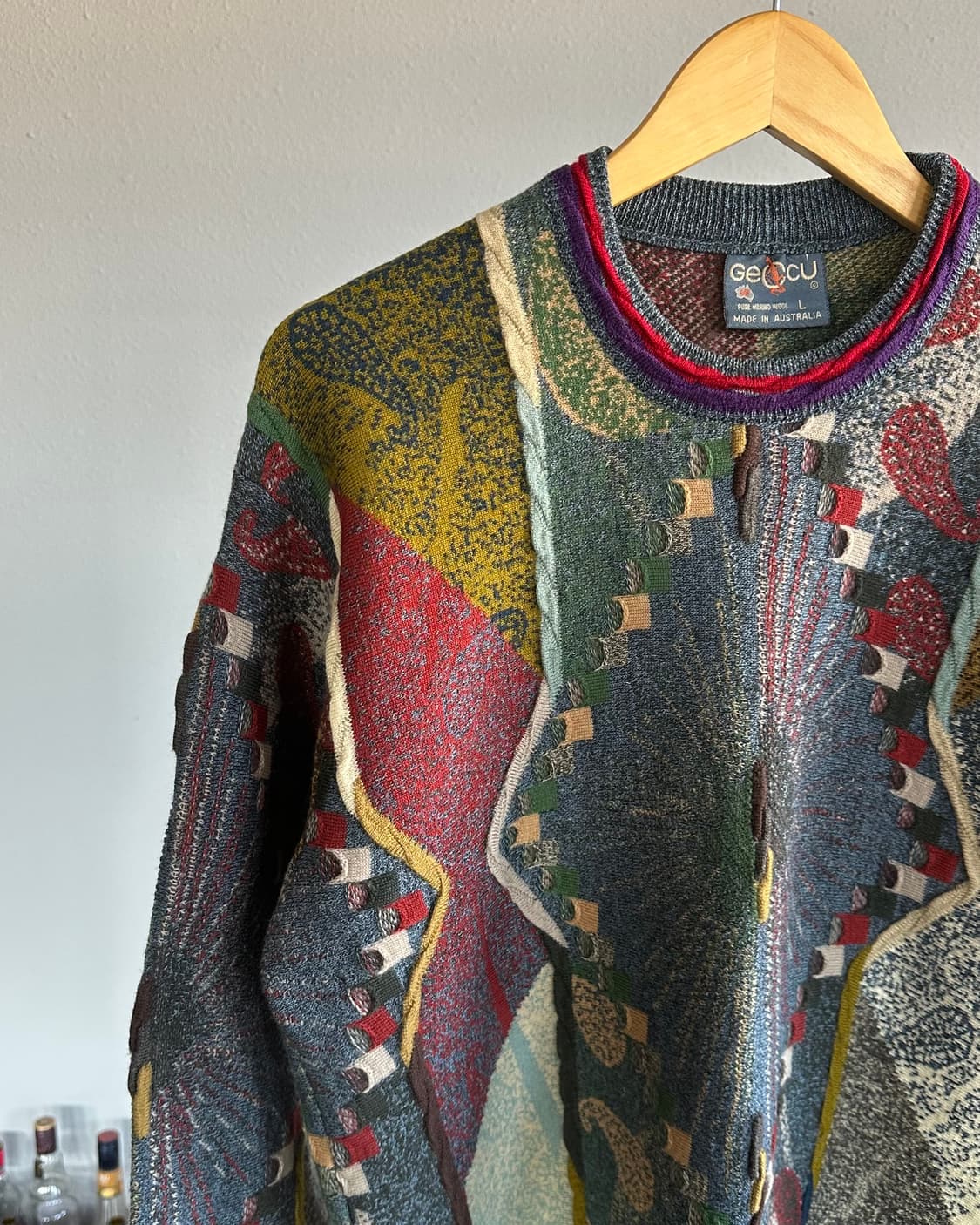 [L]GECCU 3D 그래픽 메리노 울 니트 스웨터 상품이미지3