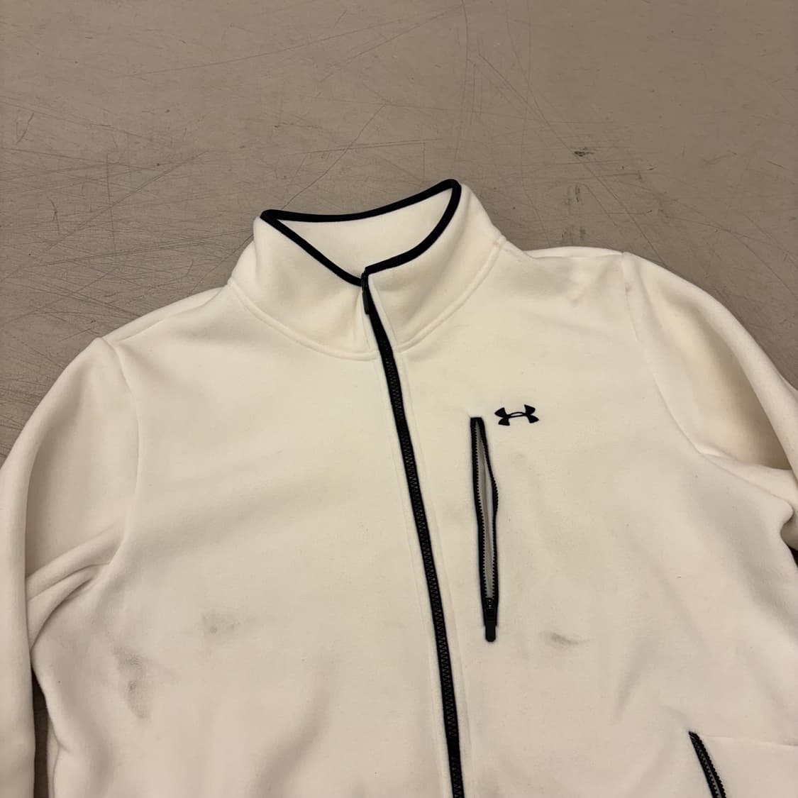 언더아머 화이트 플리스 집업 상품이미지2