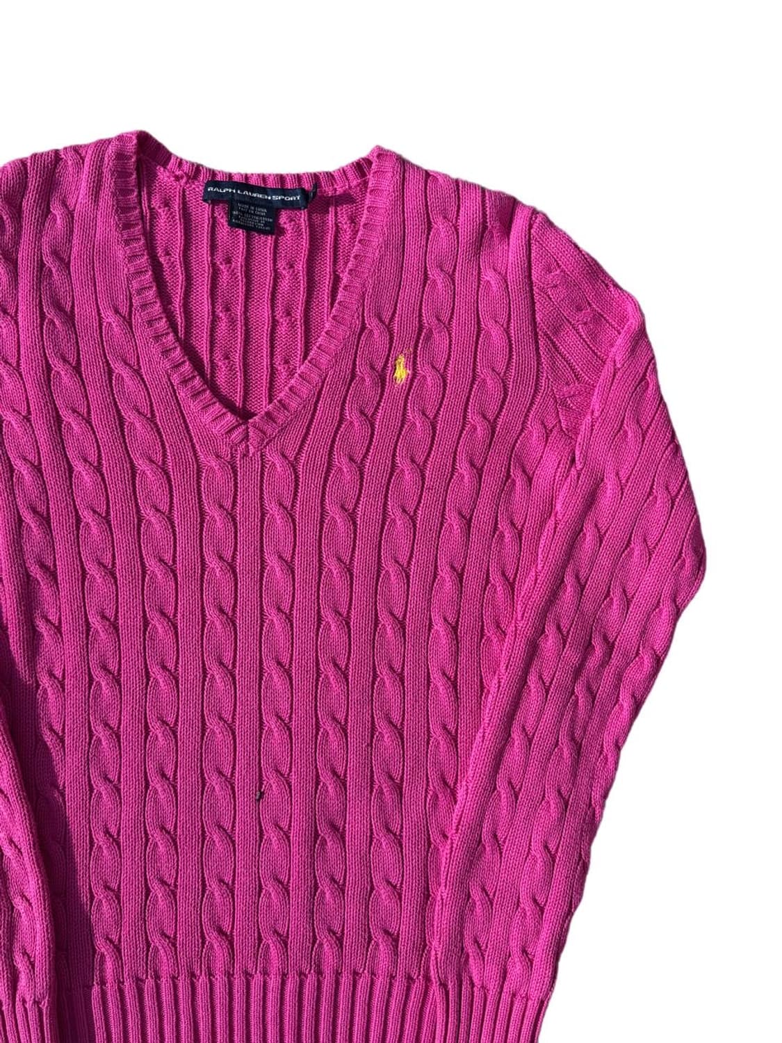 PRL sports v neck cable cotton sweater 상품이미지3