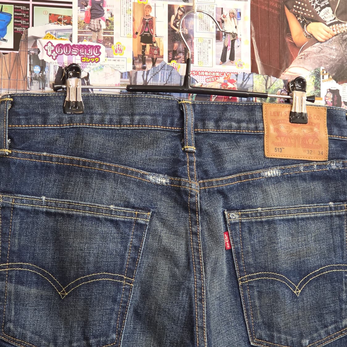 리바이스 513 데미지 워싱 진청 데님 팬츠 상품이미지3