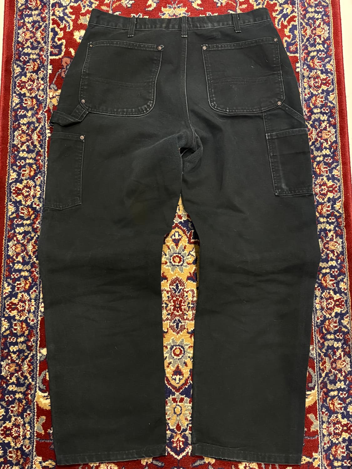 [B01] 빈티지 칼하트 더블니 블랙 썩블니 덩가리핏 34x30 상품이미지4