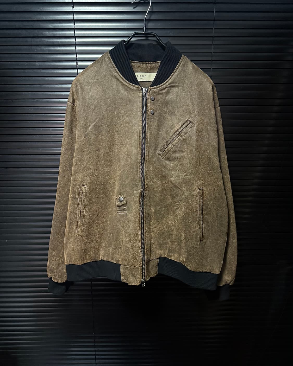 노운 브라운 갈색 빈티지 스웨이드 봄버 블루종 항공 점퍼 ma-1 가죽 상품이미지1