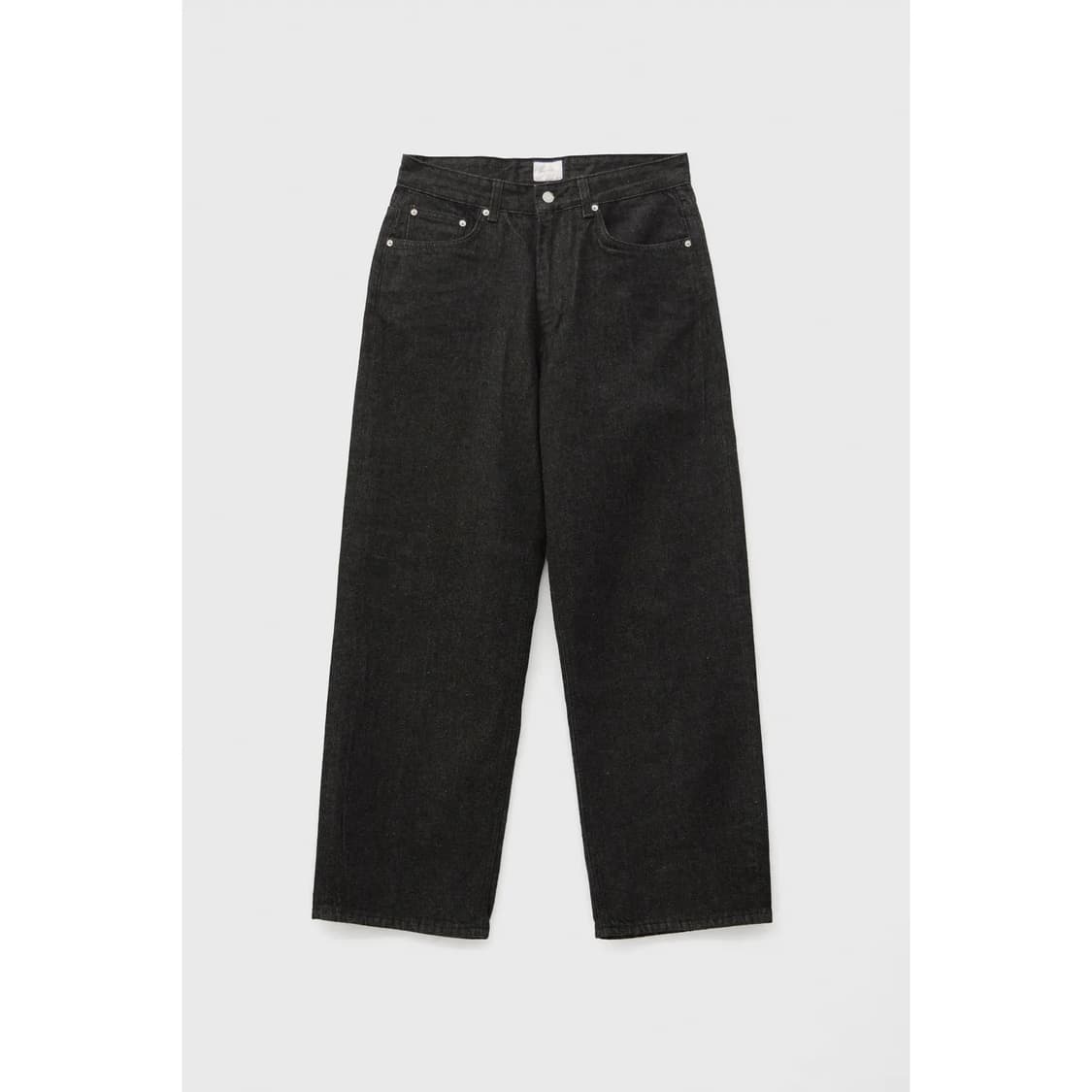유스 와이드 데님 팬츠 워시드 블랙 상품이미지1