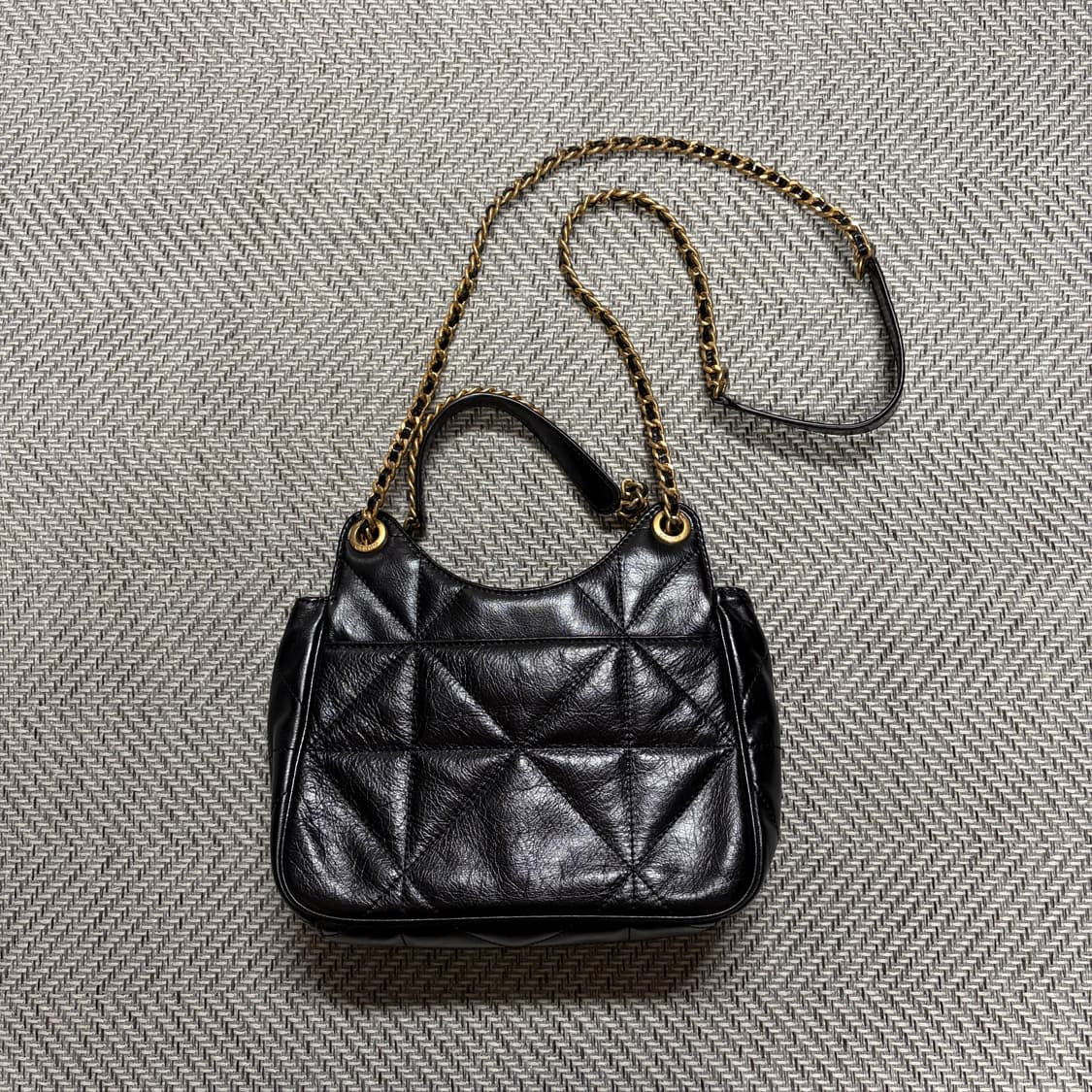 가이거 빈티지블랙 금장 퀼팅백 상품이미지2