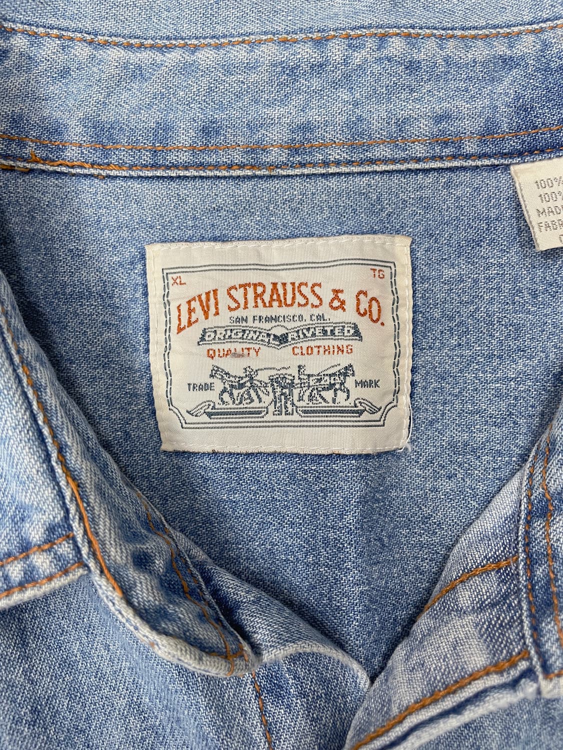 리바이스 데님 셔츠 연청 상품이미지4